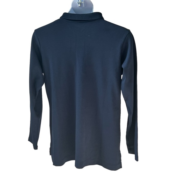 Lands' End women’s navy long sleeve Performance Polo shirt size 7-8 NWOT - Picture 2 of 6